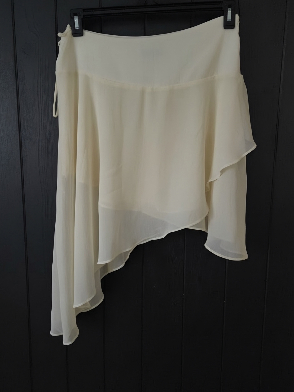Princess Polly Pale Yellow Sheer Lace Up Midi Skirt Womens US 8 Flowy
